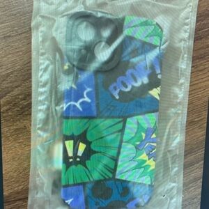 Apple Comic Style Phone Case with Blue and Green